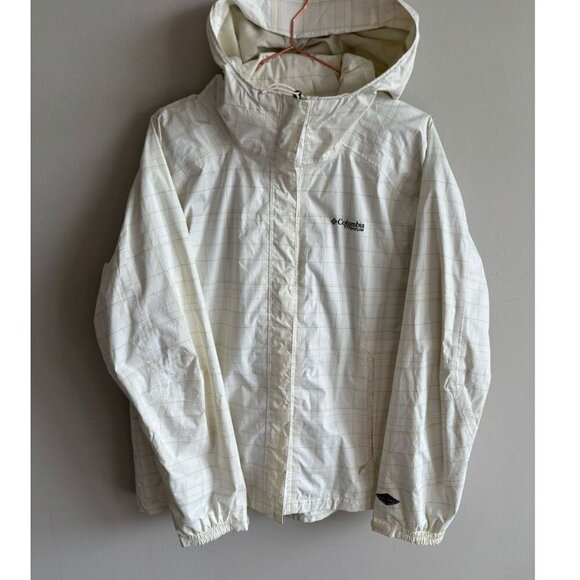 Columbia Womens Windbreaker Plaid Pattern Jacket White Size XL - Picture 1 of 15